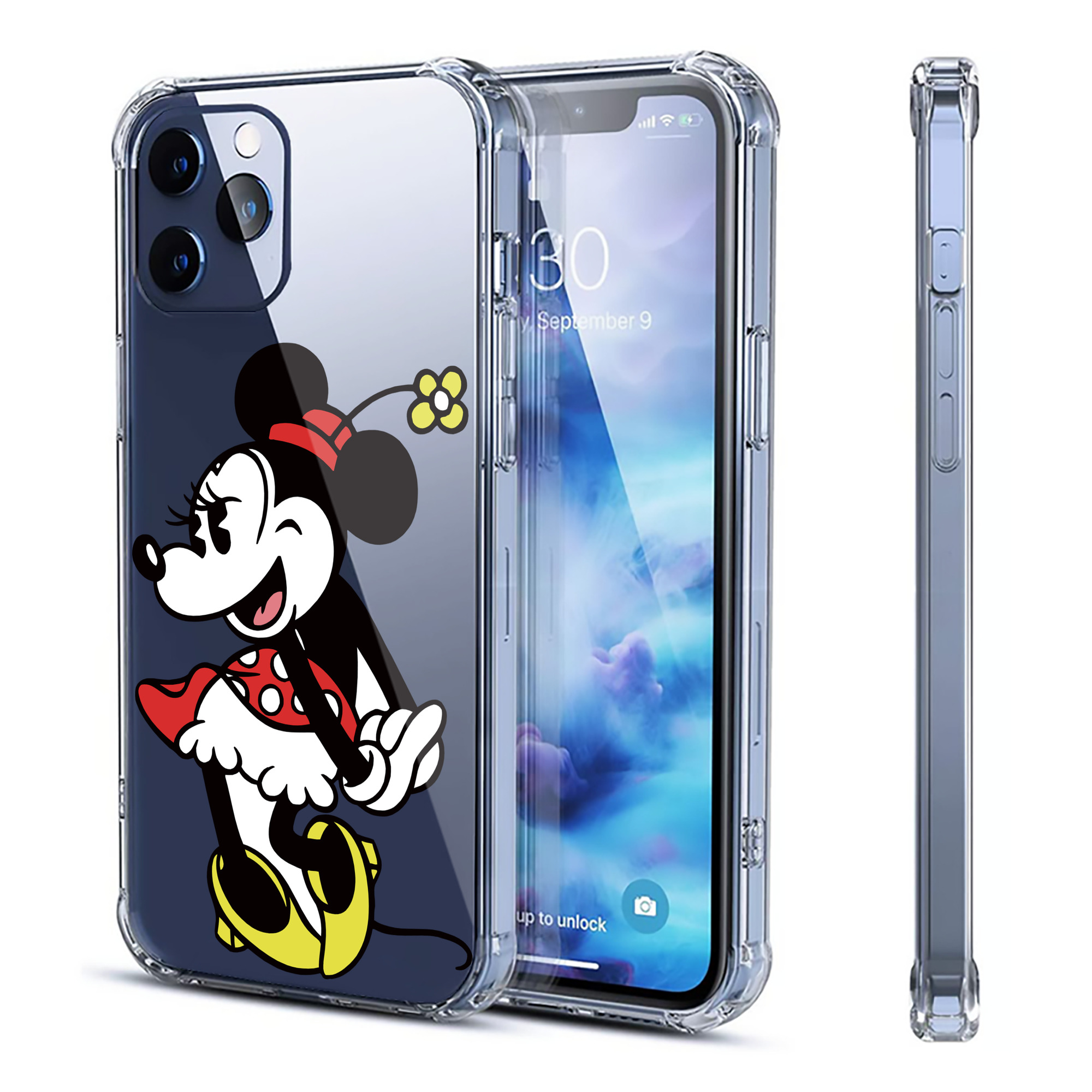 （画像用） ミッキーマウス Mickey Mouse 【iPhone 12シリーズ対応】透明スマホケース（クリアソフトケース）